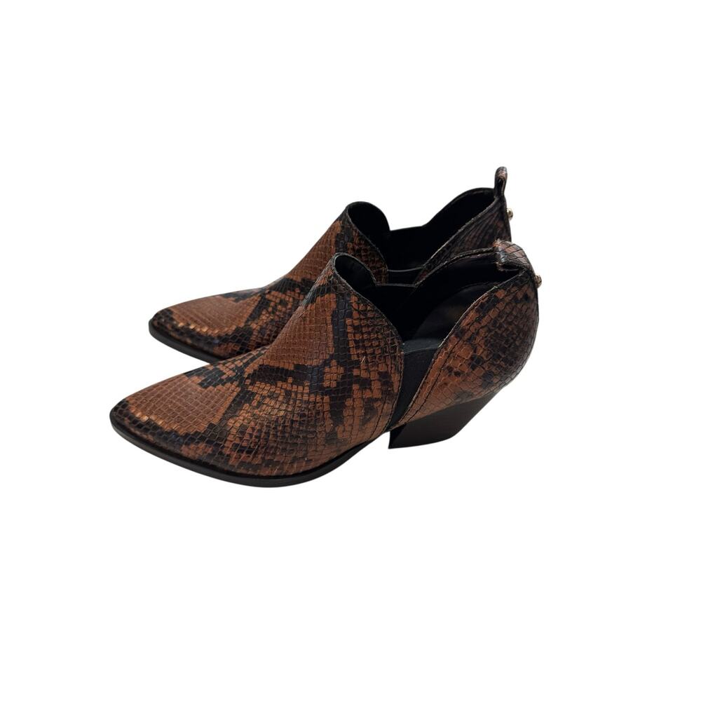 Marc Fisher Python Snake Print Leather Western Ch… - image 2